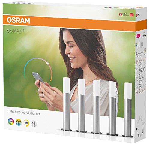 Osram Smart+ ZigBee LED Außen-/Gartenleuchte, warmweiß bis tageslicht, dimmbar, RGB Farbwechsel, 5 Spots, Alexa kompatibel - 5