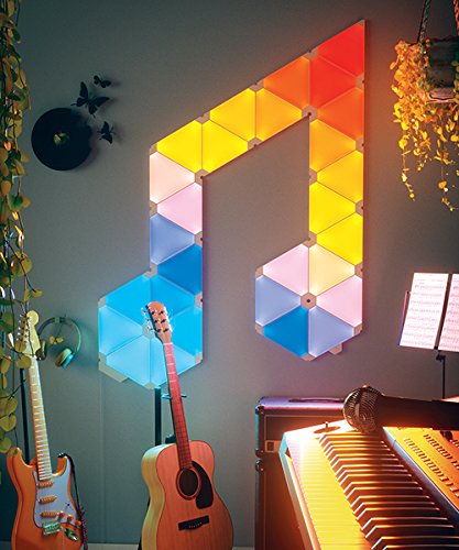 nanoleaf Light Panels Rhythm Starter Kit - 9x Modulare Smarte LED & Sound Modul - Lichtpanels mit App Steuerung [Erweiterbar , 16 Millionen Farben , Alexa kompatibel , Plug and Play , iOS (Apple Home Kit kompatibel) & Android] - 3