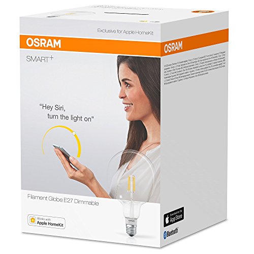 Osram Smart+ LED Filament Globe Apple HomeKit Lampe, mit E27 Sockel, dimmbar, ersetzt 50W Glühbirne, Warmweiß - 5